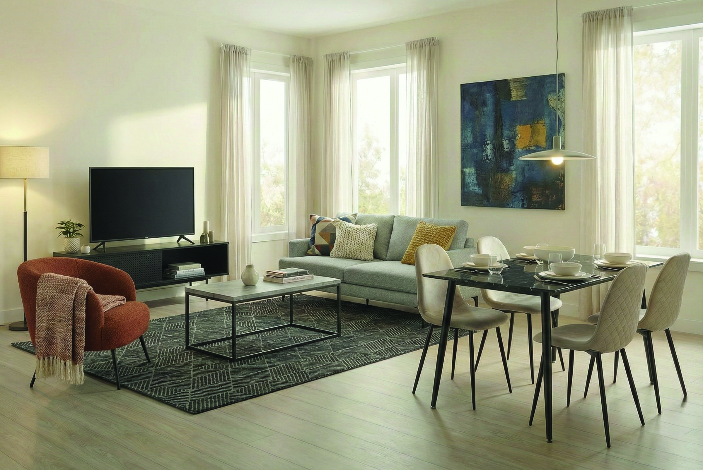 Serviced accommodation living room